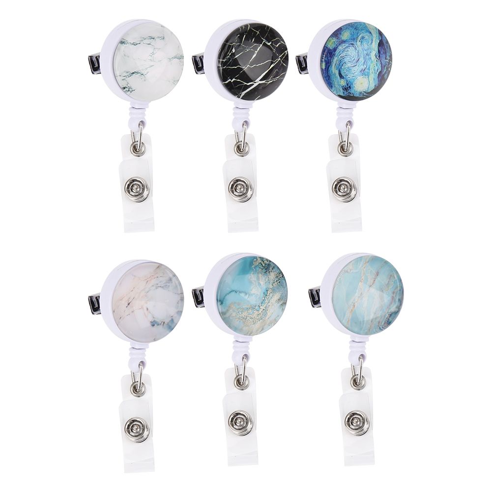 6Pcs Retractable Badge Holder Name Card Badge Reel Clip for Office Worker view 2