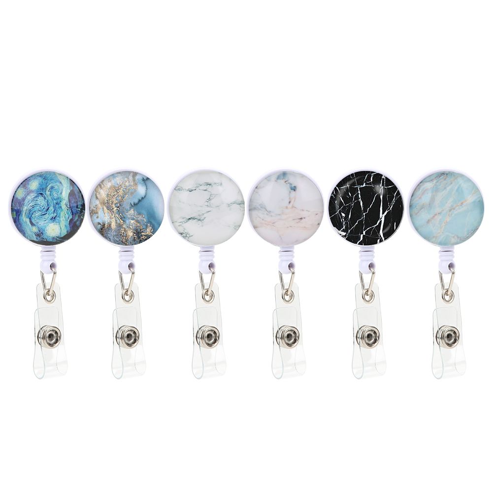 6Pcs Retractable Badge Holder Name Card Badge Reel Clip for Office Worker view 3
