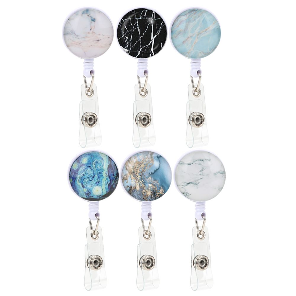 6Pcs Retractable Badge Holder Name Card Badge Reel Clip for Office Worker view 4