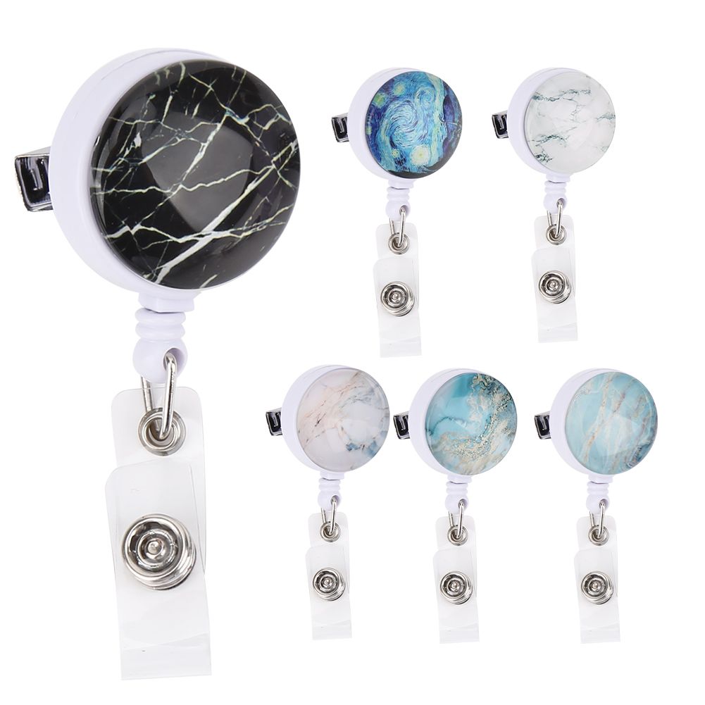 6Pcs Retractable Badge Holder Name Card Badge Reel Clip for Office Worker view 5