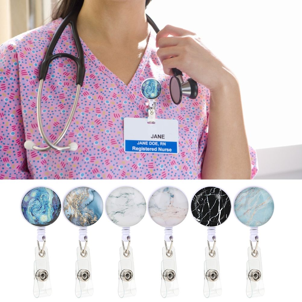 6Pcs Retractable Badge Holder Name Card Badge Reel Clip for Office Worker view 9