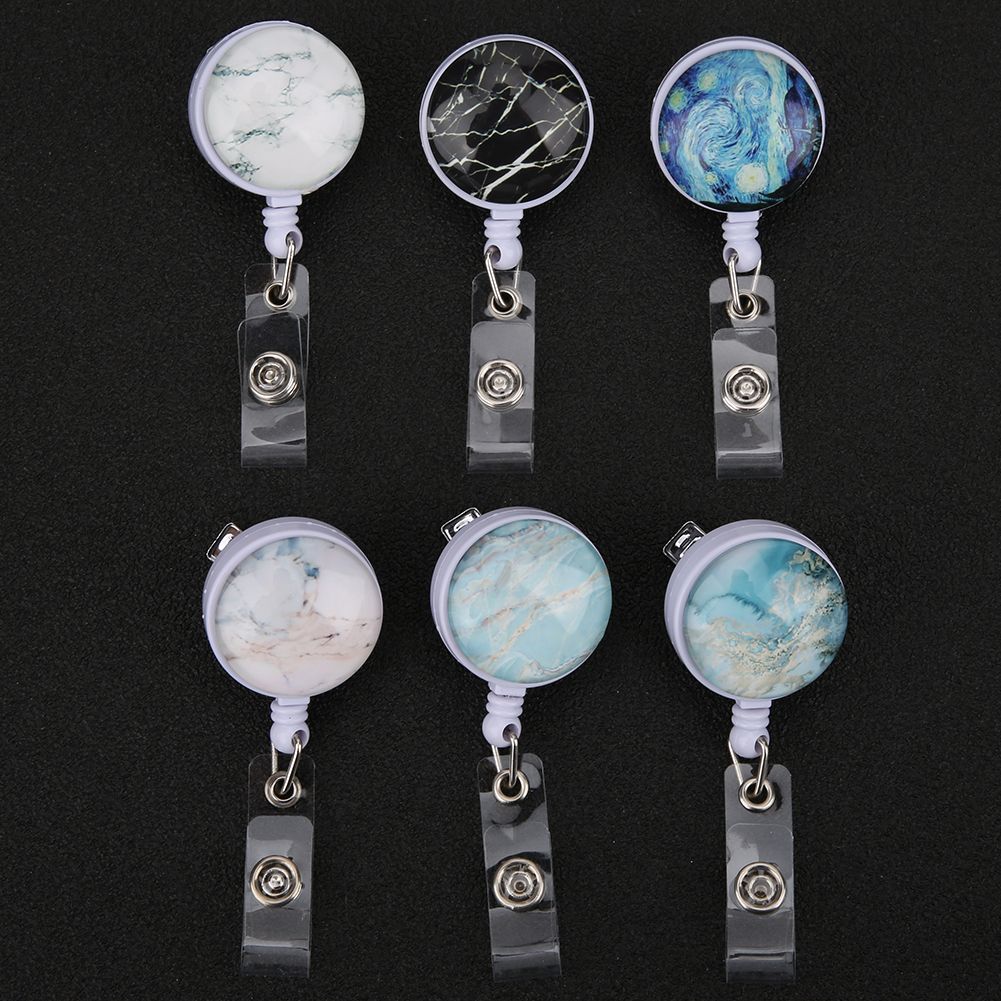 6Pcs Retractable Badge Holder Name Card Badge Reel Clip for Office Worker view 11