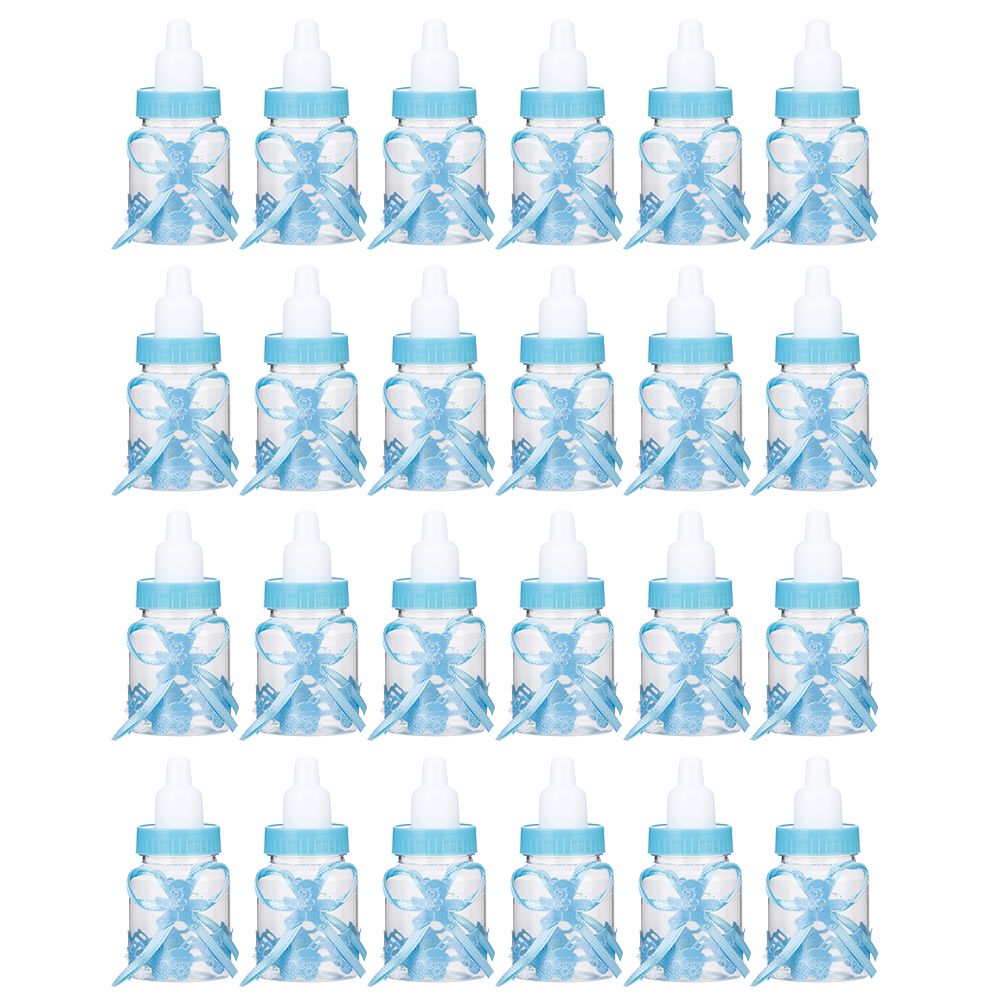 24pcs Lovely Plastic Milk Bottle Candy Box Fillable Bottle Baby Shower Favors view 2