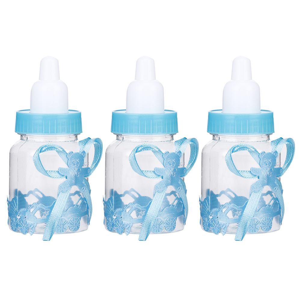 24pcs Lovely Plastic Milk Bottle Candy Box Fillable Bottle Baby Shower Favors view 3
