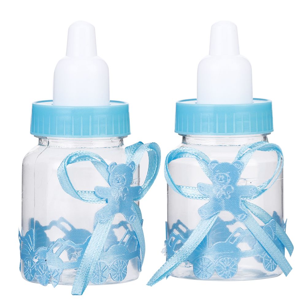 24pcs Lovely Plastic Milk Bottle Candy Box Fillable Bottle Baby Shower Favors view 4