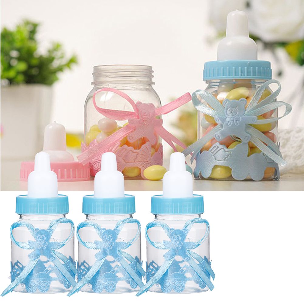 24pcs Lovely Plastic Milk Bottle Candy Box Fillable Bottle Baby Shower Favors view 9