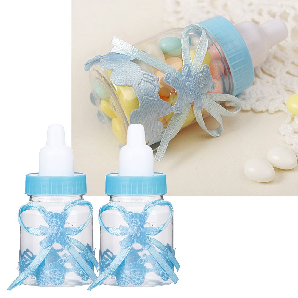 24pcs Lovely Plastic Milk Bottle Candy Box Fillable Bottle Baby Shower Favors view 10