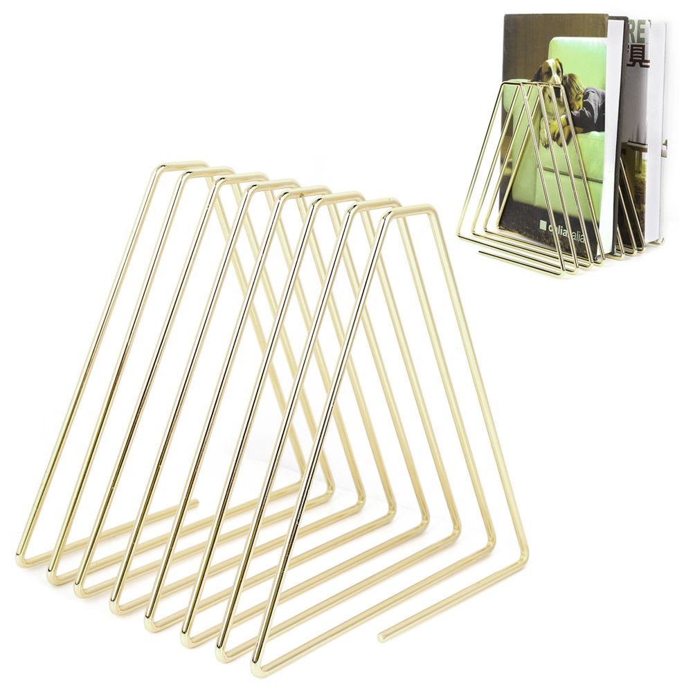 Innovative Desktop Flexible Folding Metal Bookend Book Stand Holder Organizer view 3