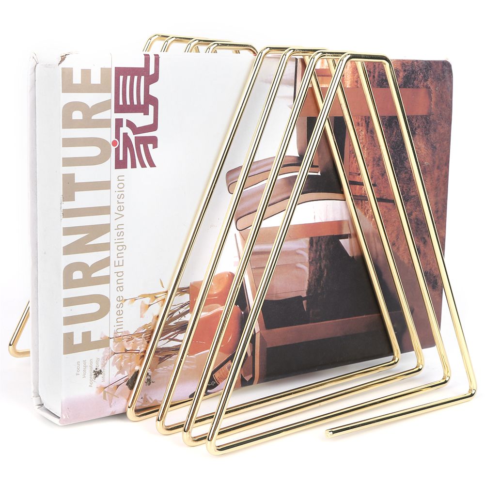 Innovative Desktop Flexible Folding Metal Bookend Book Stand Holder Organizer view 10