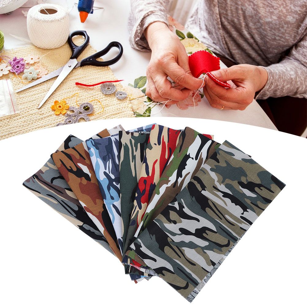 7Pcs 48x48cm Camouflage Print Fabric Cotton Cloth for DIY Craft Sewing view 10