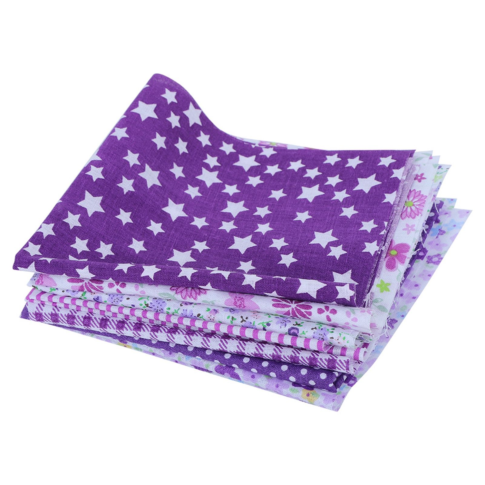 7Pcs 50x50cm Purple Floral Cotton Fabric Cloth for DIY Craft Sewing view 4