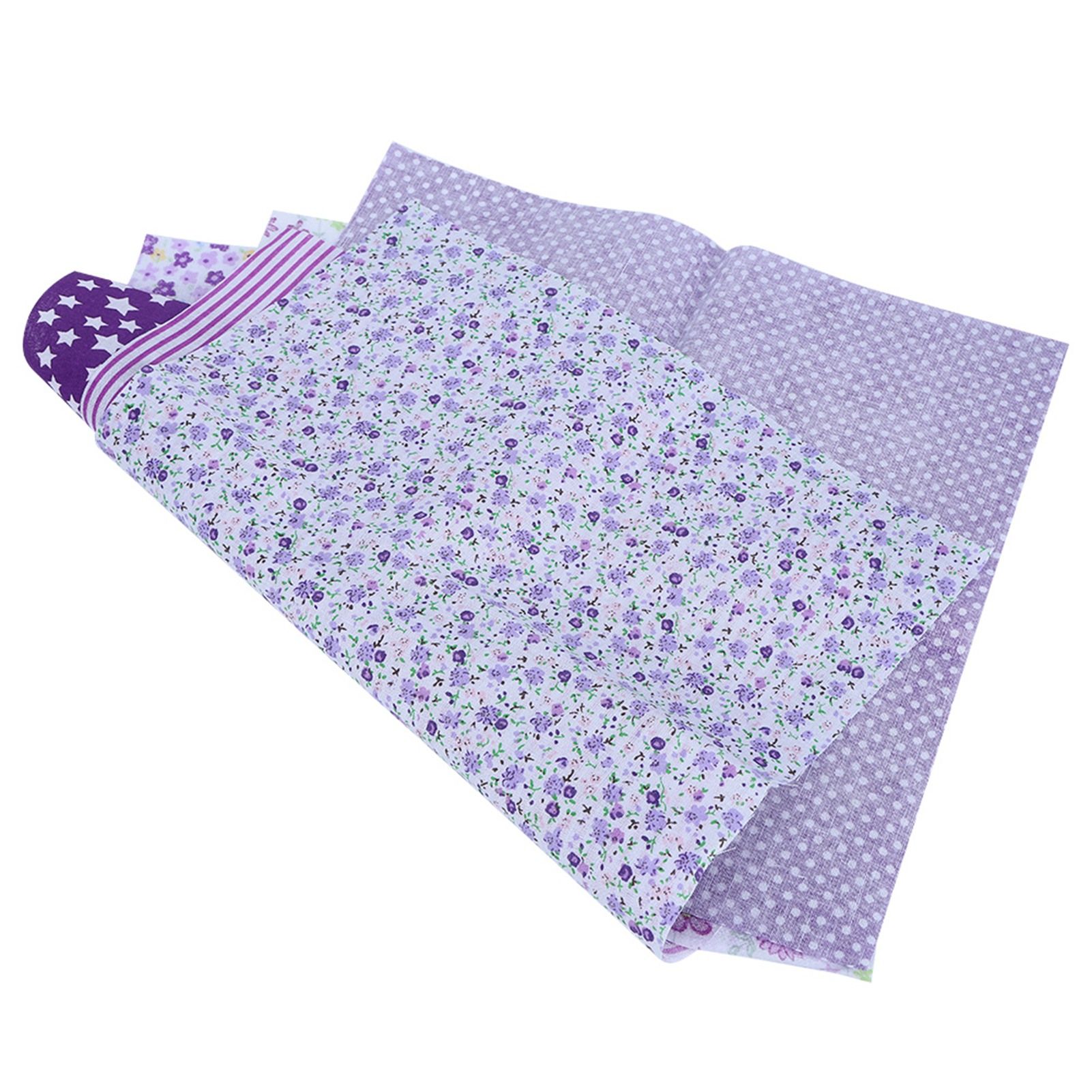 7Pcs 50x50cm Purple Floral Cotton Fabric Cloth for DIY Craft Sewing view 6