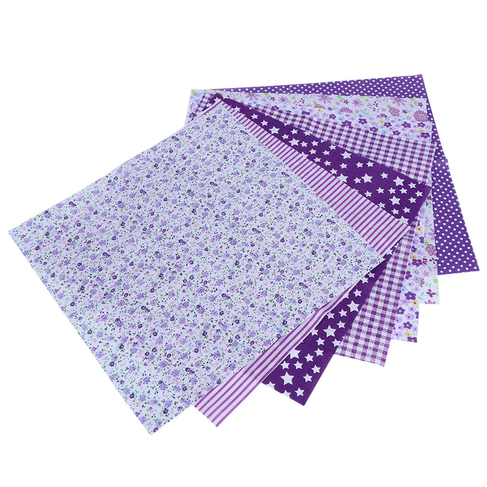 7Pcs 50x50cm Purple Floral Cotton Fabric Cloth for DIY Craft Sewing view 7