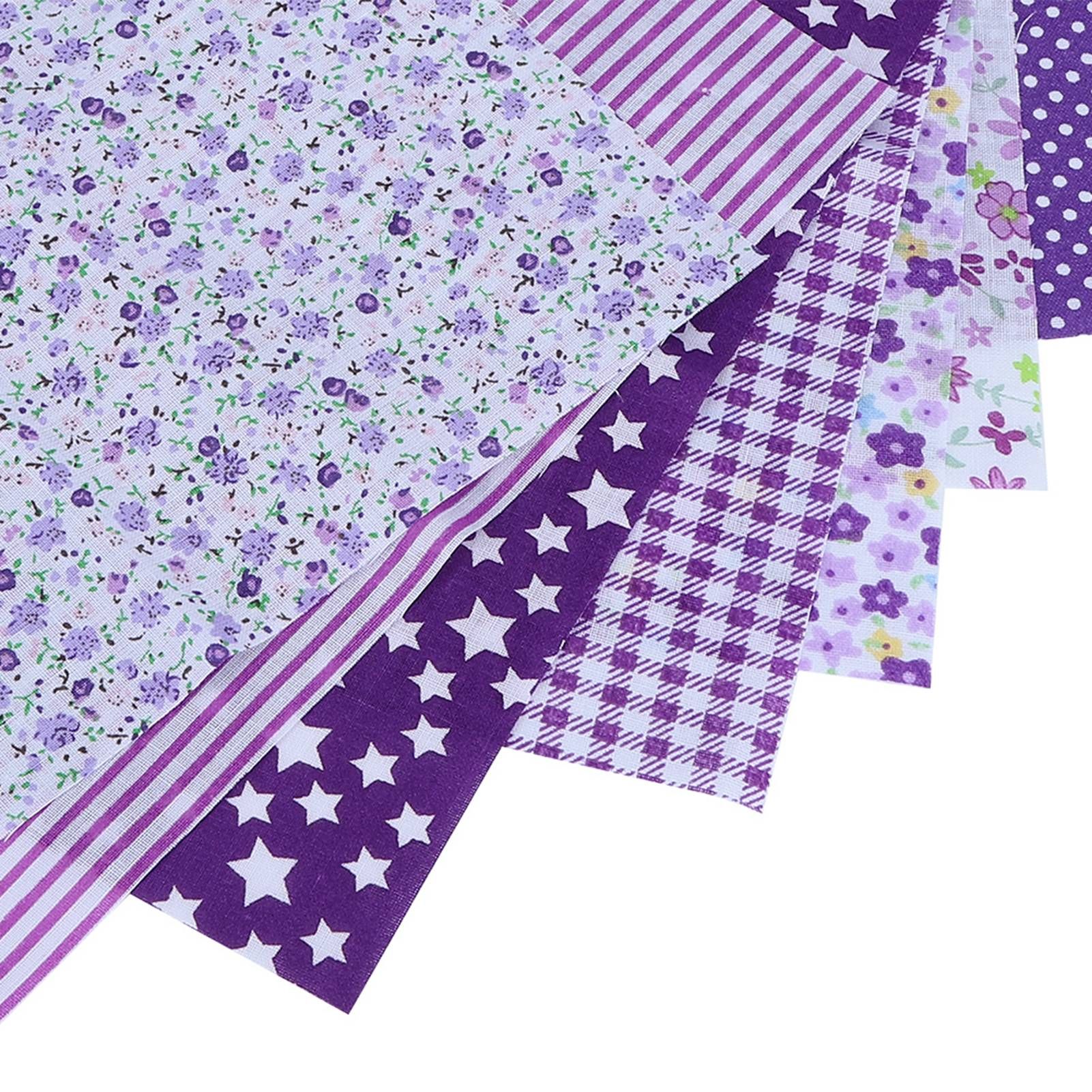 7Pcs 50x50cm Purple Floral Cotton Fabric Cloth for DIY Craft Sewing view 11