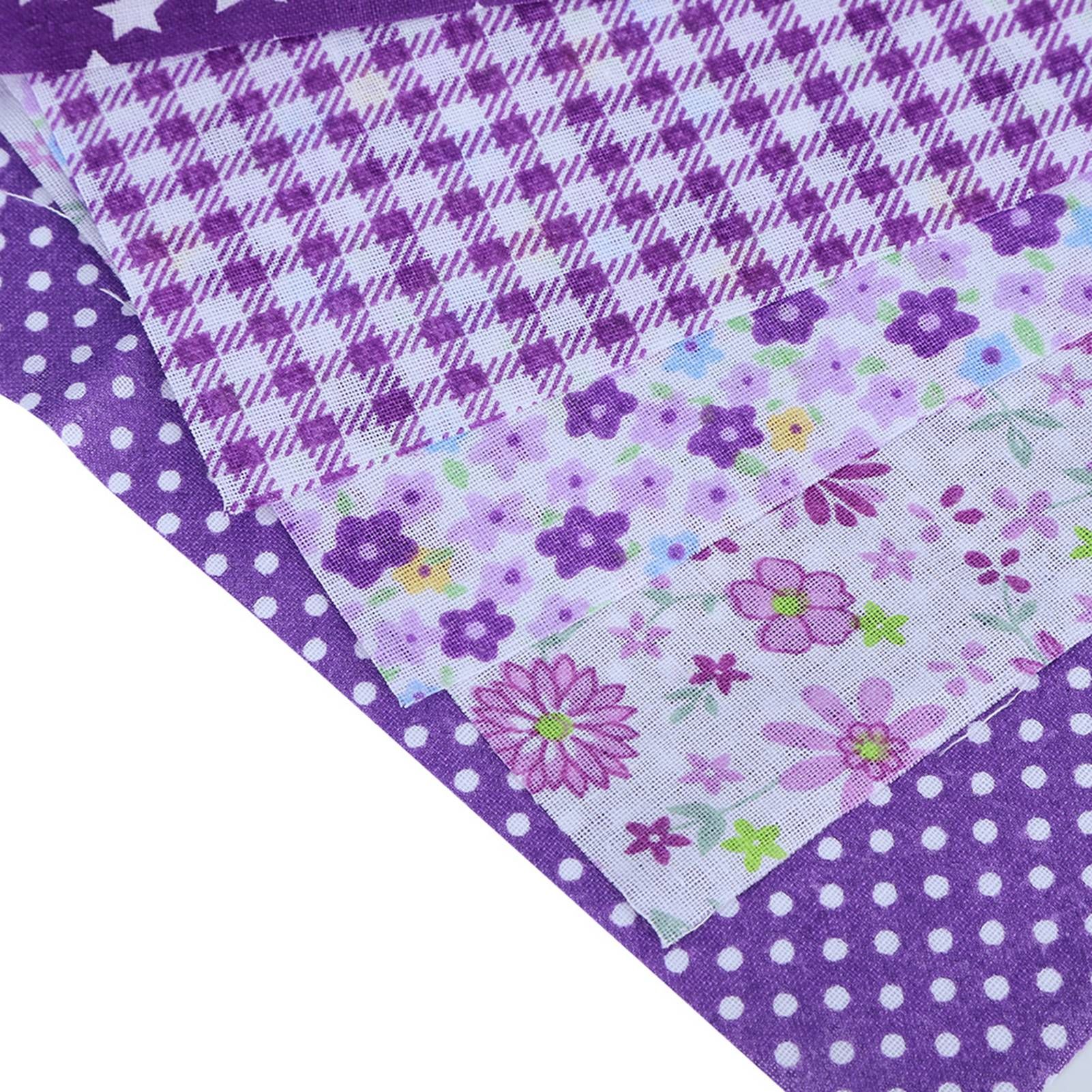 7Pcs 50x50cm Purple Floral Cotton Fabric Cloth for DIY Craft Sewing view 12