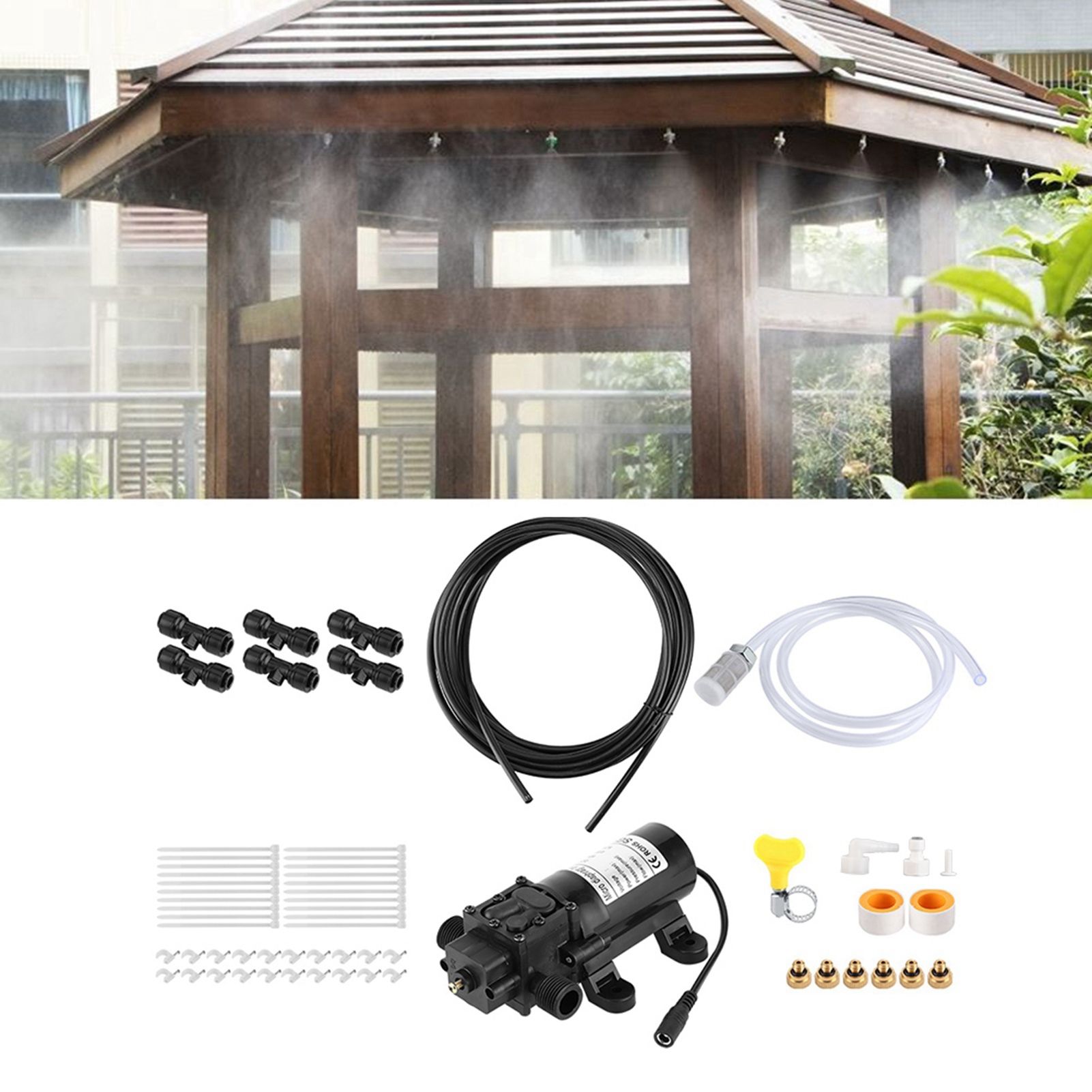 6‑Nozzle 6m Electric Low Pressure Misting Cooling System for Outdoor Garden view 9