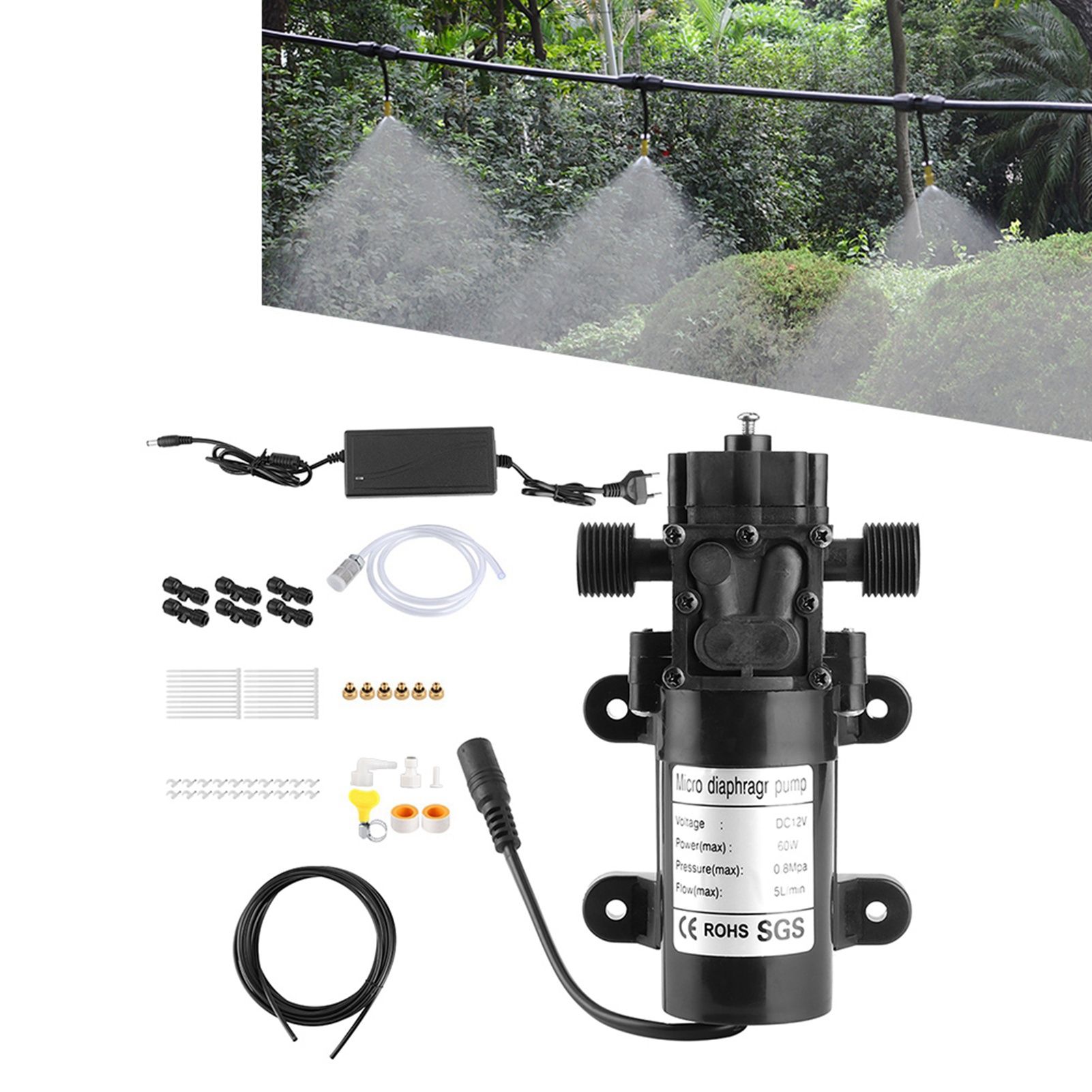 6‑Nozzle 6m Electric Low Pressure Misting Cooling System for Outdoor Garden view 10