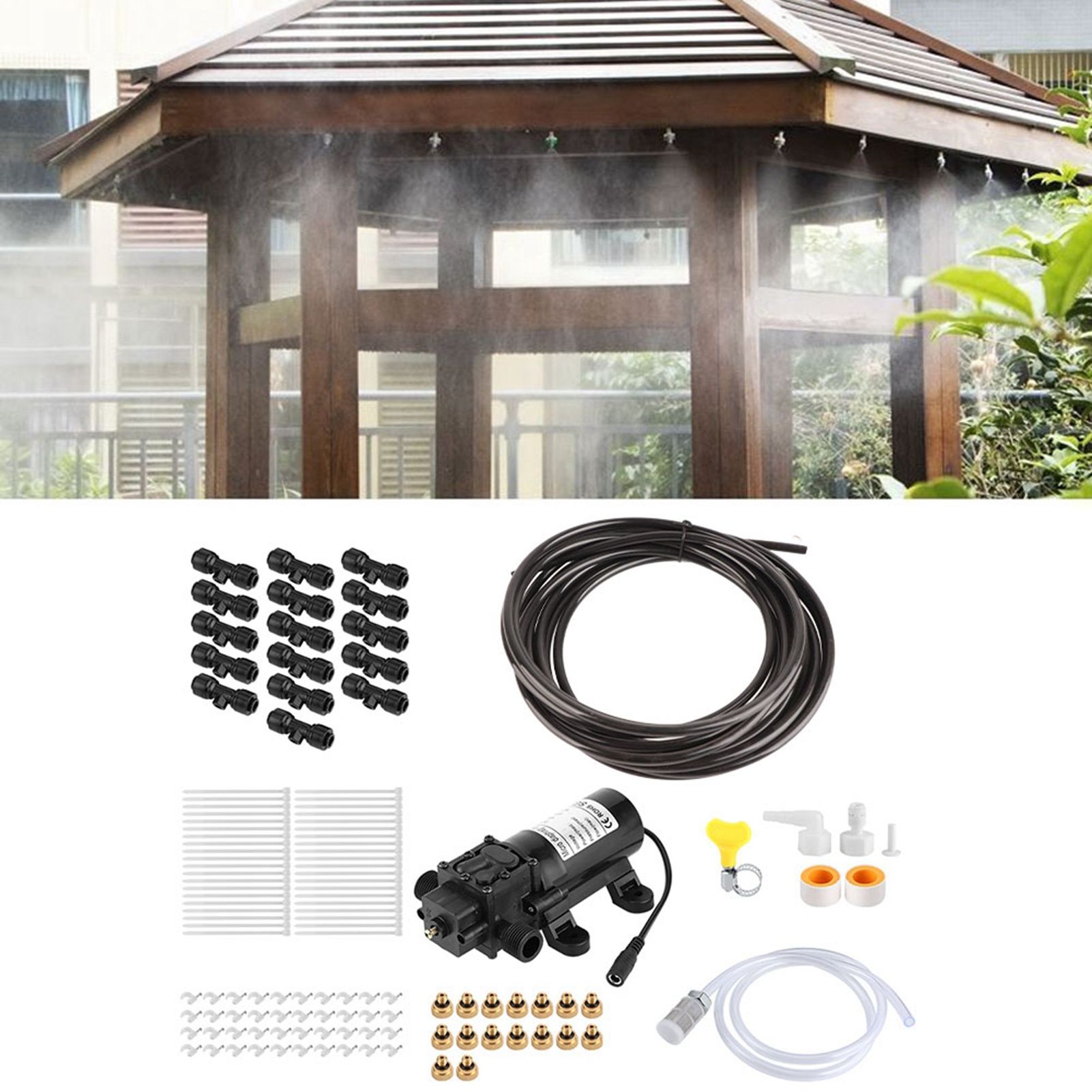 16‑Nozzle 12m Household Electric Low Pressure Spraying Cooling System for view 9