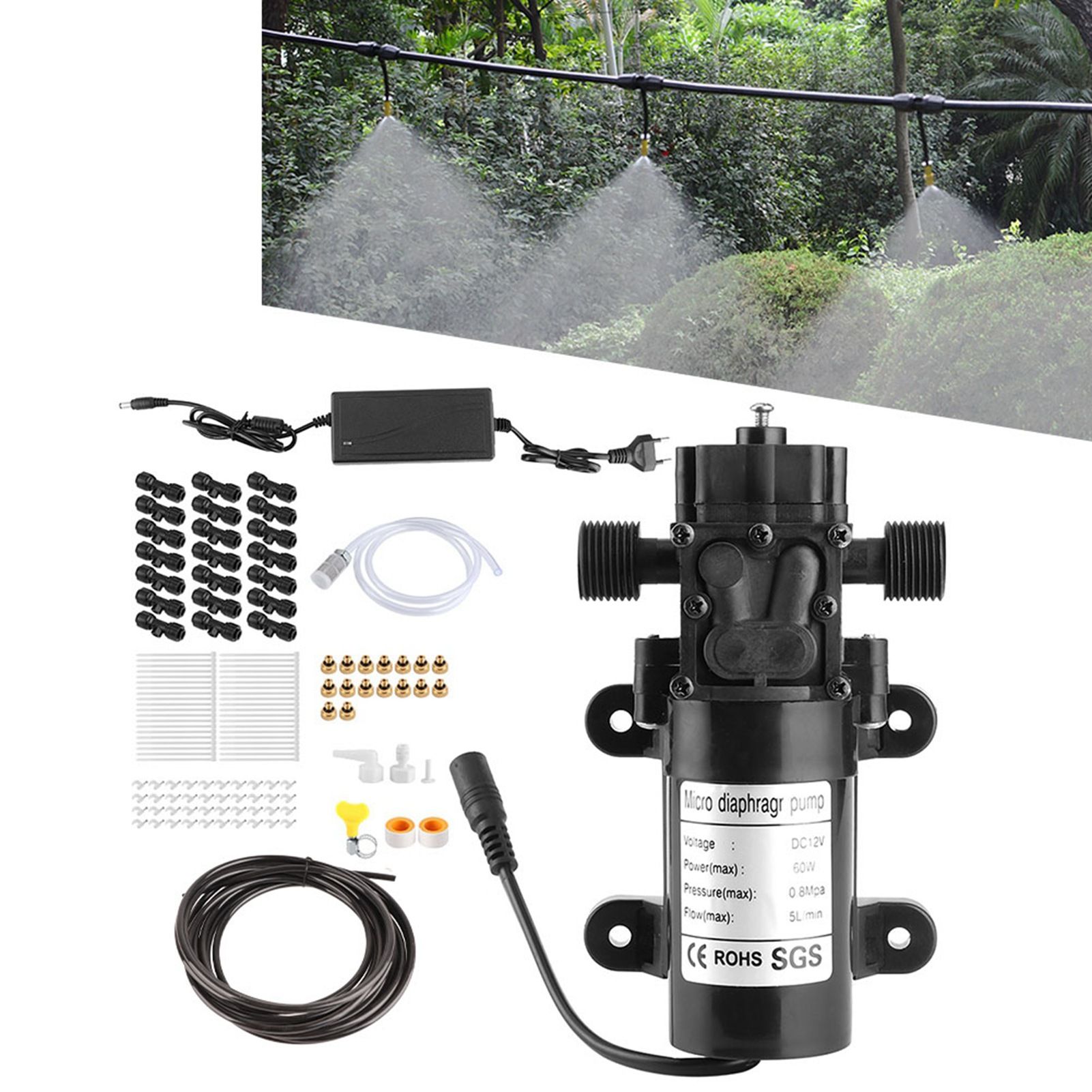 16‑Nozzle 12m Household Electric Low Pressure Spraying Cooling System for view 10