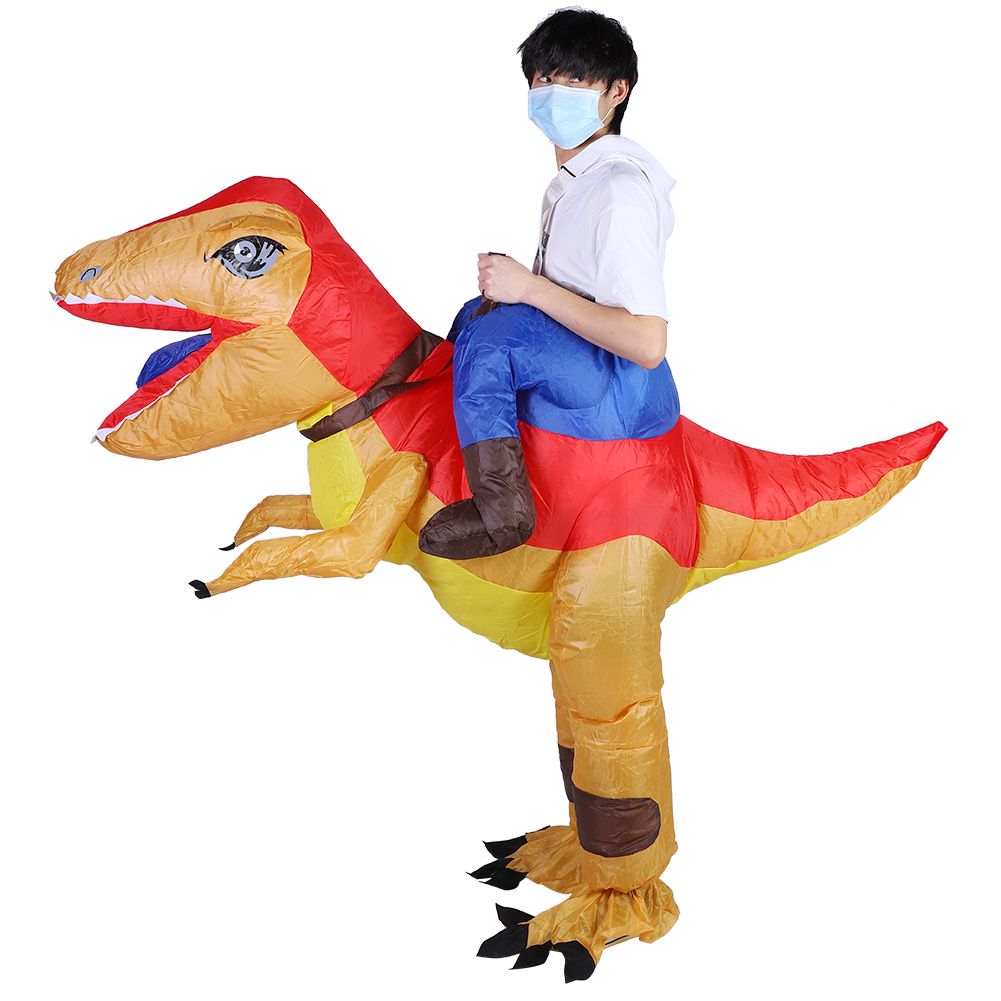 Dinosaur Inflatable Halloween Costume for Adults Kid with Air Blower Festivals