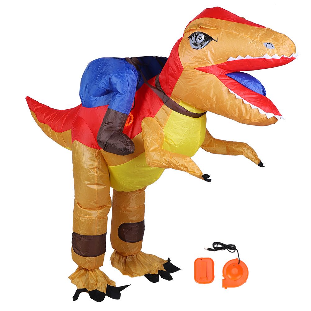 Dinosaur Inflatable Halloween Costume for Adults Kid with Air Blower Festivals view 2