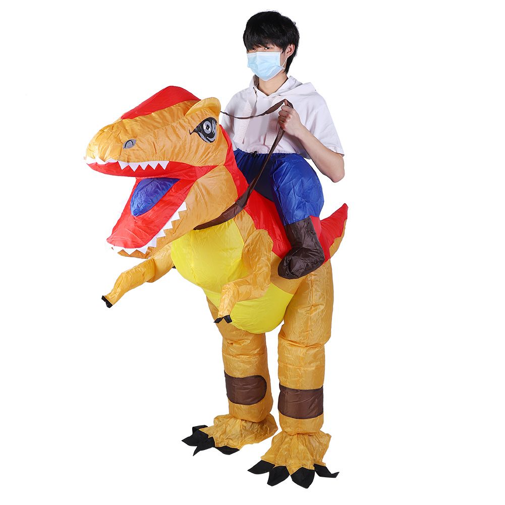 Dinosaur Inflatable Halloween Costume for Adults Kid with Air Blower Festivals view 3