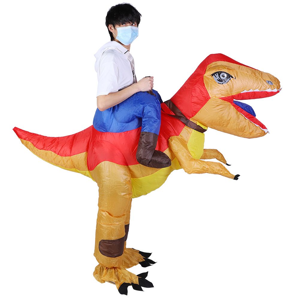 Dinosaur Inflatable Halloween Costume for Adults Kid with Air Blower Festivals view 7