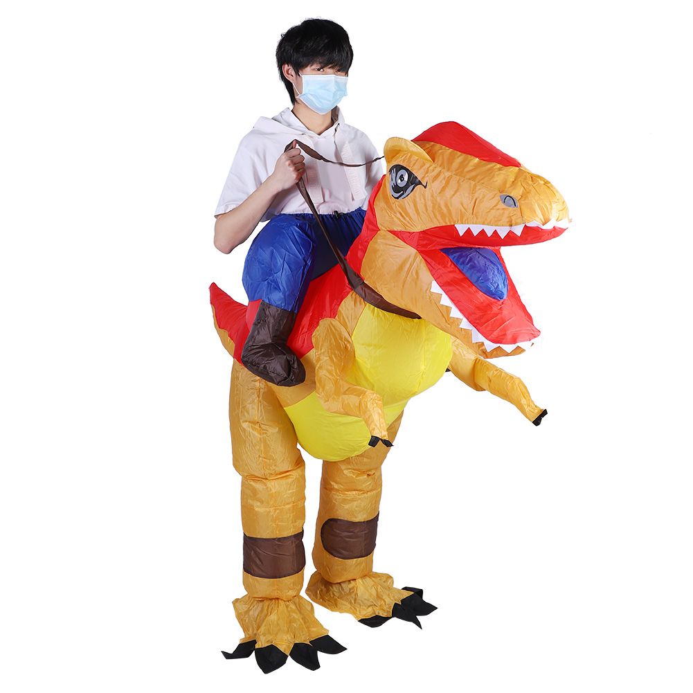 Dinosaur Inflatable Halloween Costume for Adults Kid with Air Blower Festivals view 8