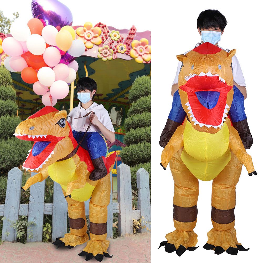 Dinosaur Inflatable Halloween Costume for Adults Kid with Air Blower Festivals view 10