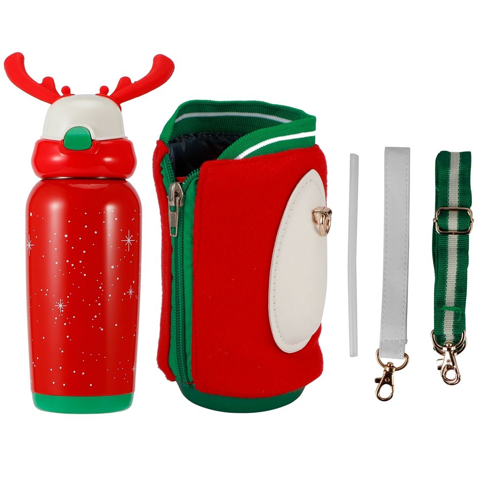 Portable Cute Stainless Steel Thermal Insulation Water Bottle with Straw for view 2