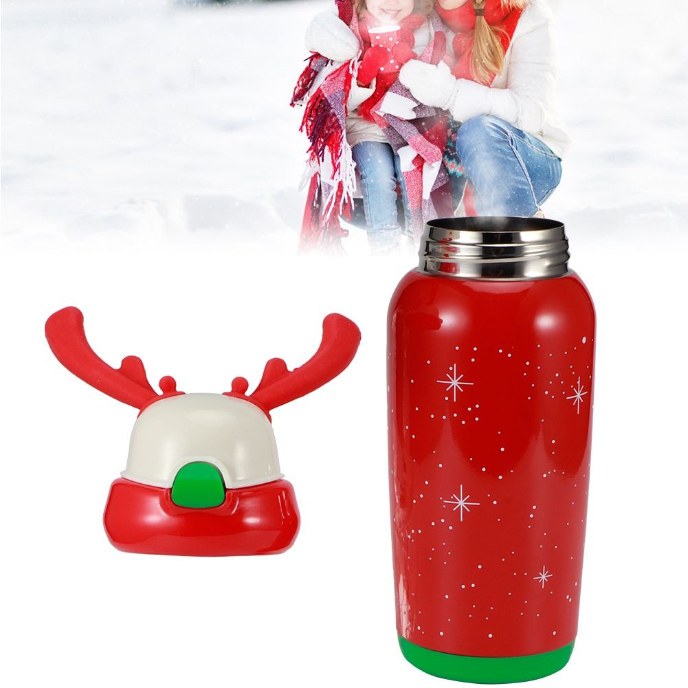 Portable Cute Stainless Steel Thermal Insulation Water Bottle with Straw for view 9