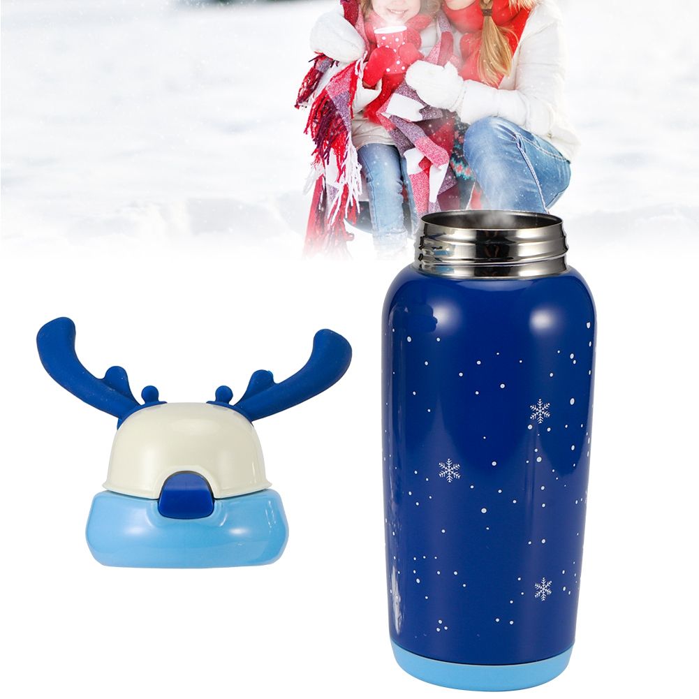Portable Cute Stainless Steel Thermal Insulation Water Bottle with Straw for view 9