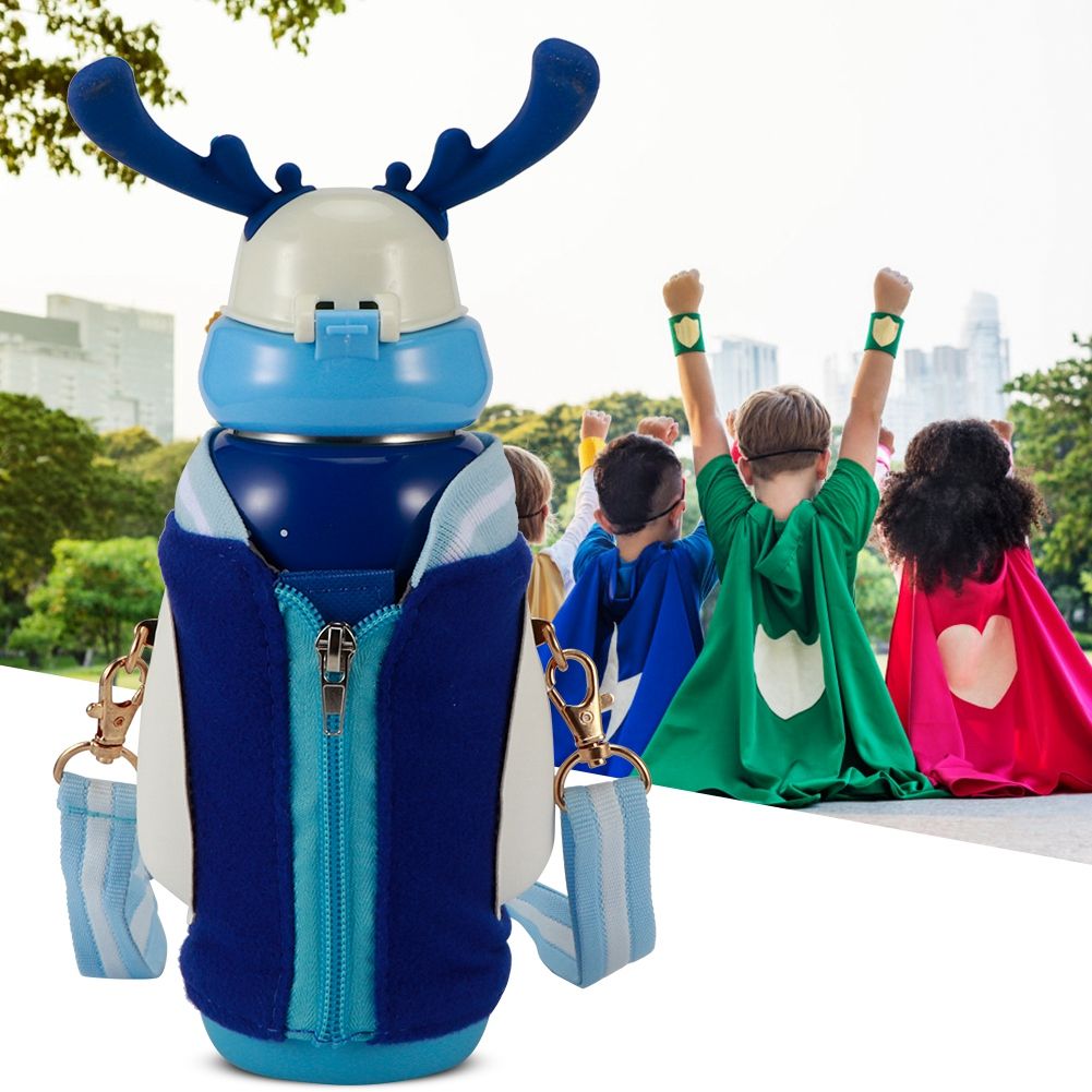 Portable Cute Stainless Steel Thermal Insulation Water Bottle with Straw for view 10