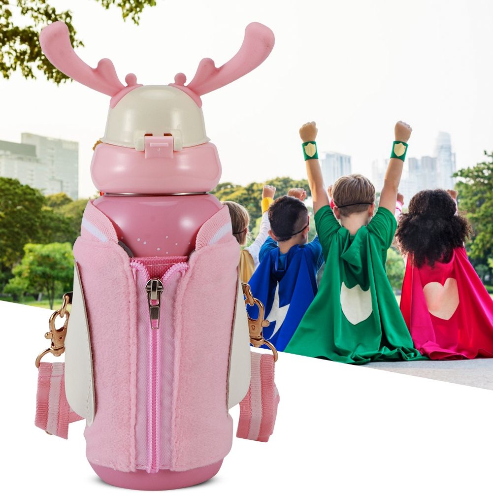 Portable Cute Stainless Steel Thermal Insulation Water Bottle with Straw for view 10