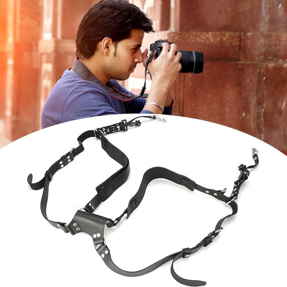 Camera Strap Leather Double Shoulder Harness Strap Photography Accessories for view 10