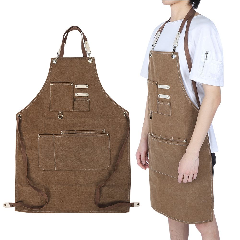 Adjustable Waterproof Apron with Pockets for Restaurant Kitchen Milk Tea view 8