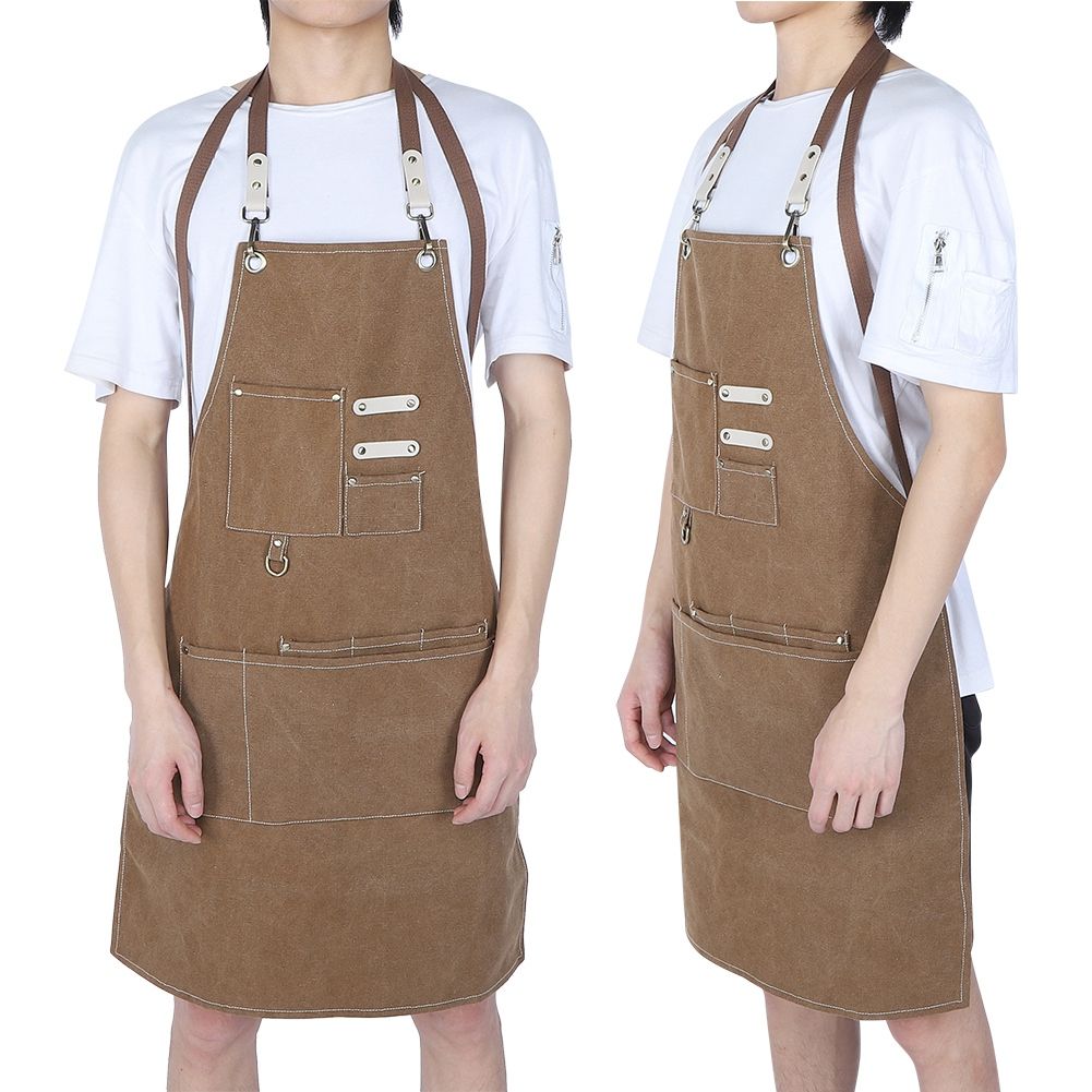 Adjustable Waterproof Apron with Pockets for Restaurant Kitchen Milk Tea view 9