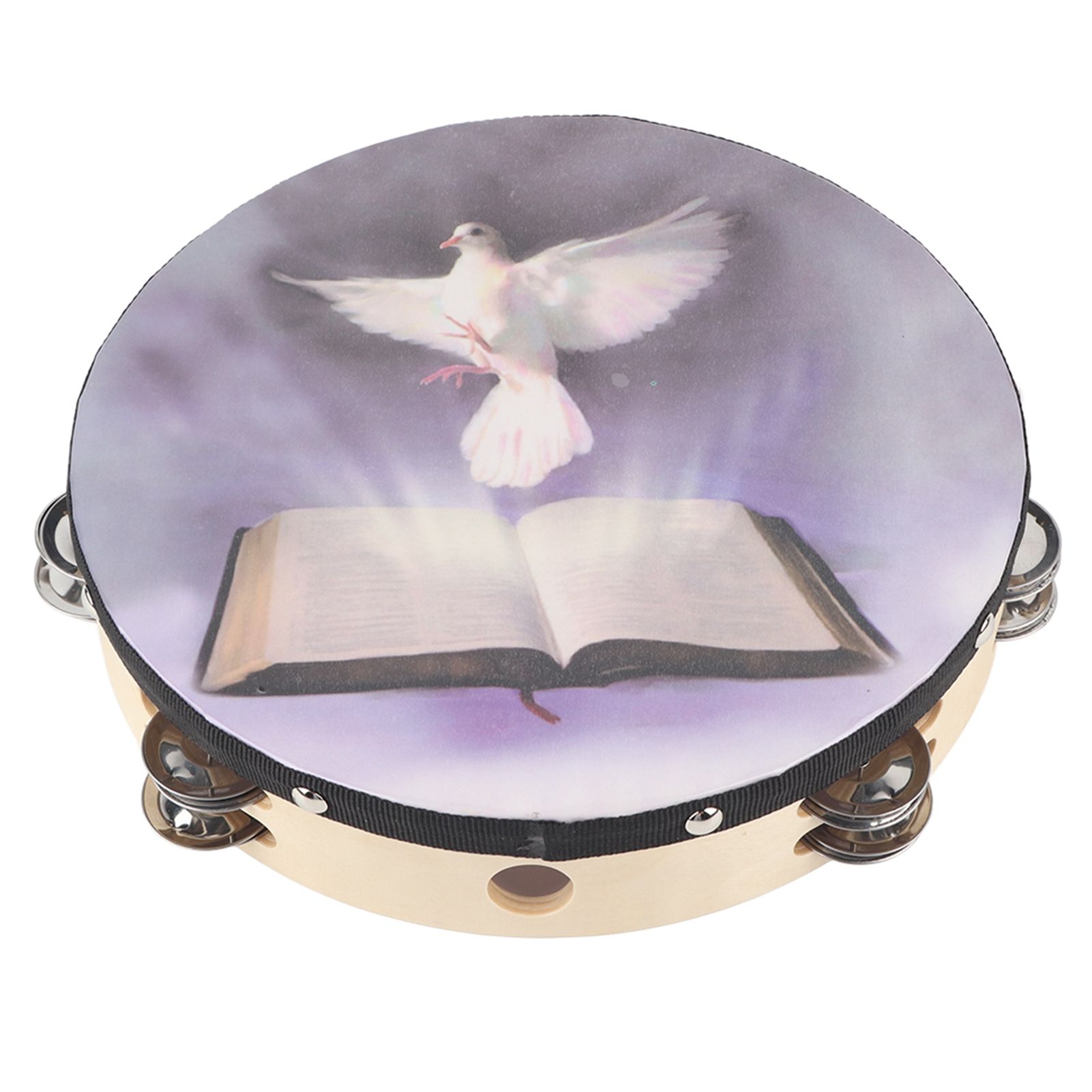Tambourine Double Row Metal Jingle Handheld Percussion for Church Party25cm view 4