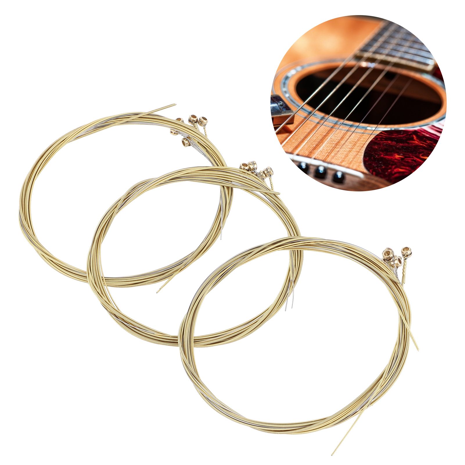 3Set Universal Steel Acoustic Folk Guitar Strings Replacement Musical view 10