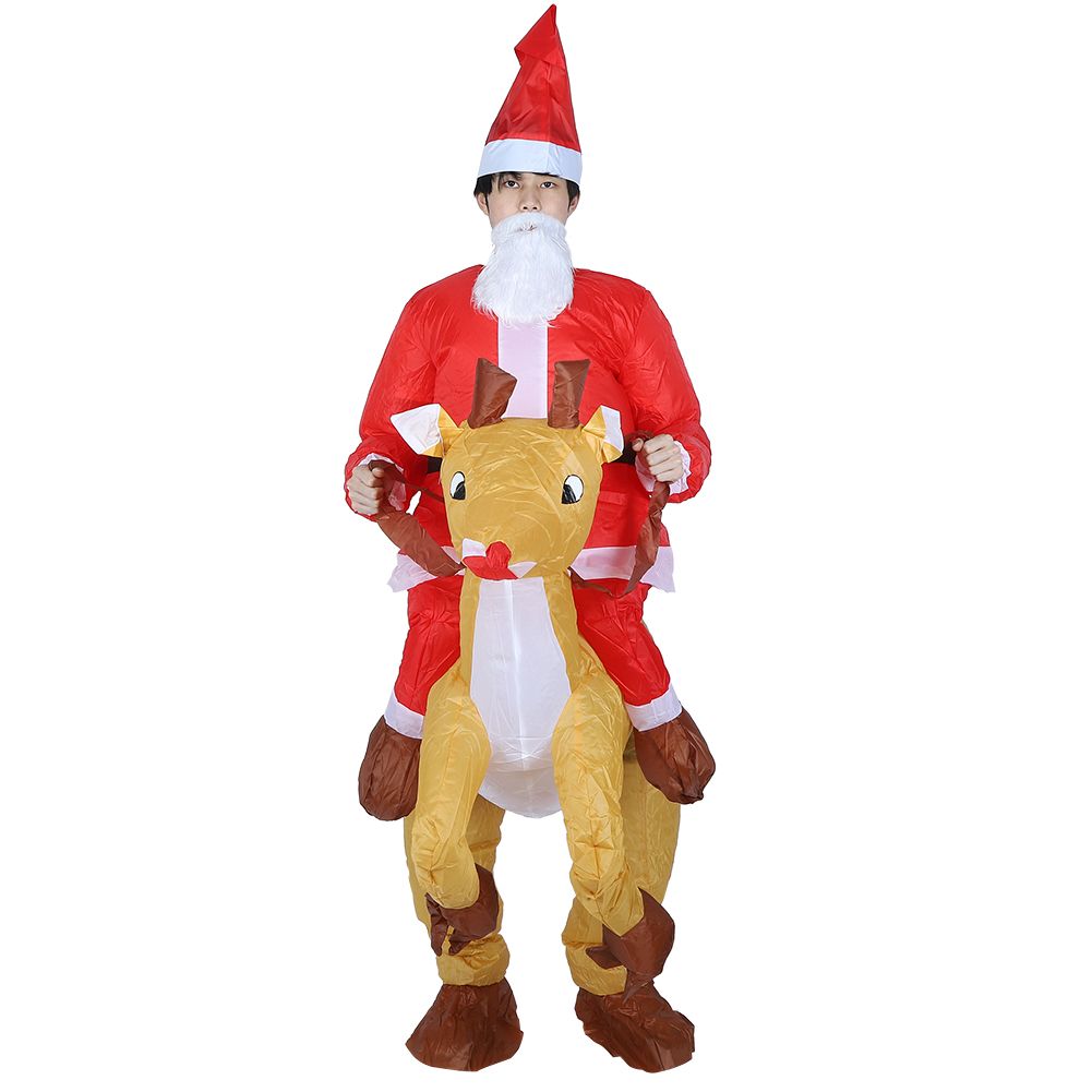 Christmas Santa Claus Cartoon Inflatable Costume for Halloween Festivals Party view 3