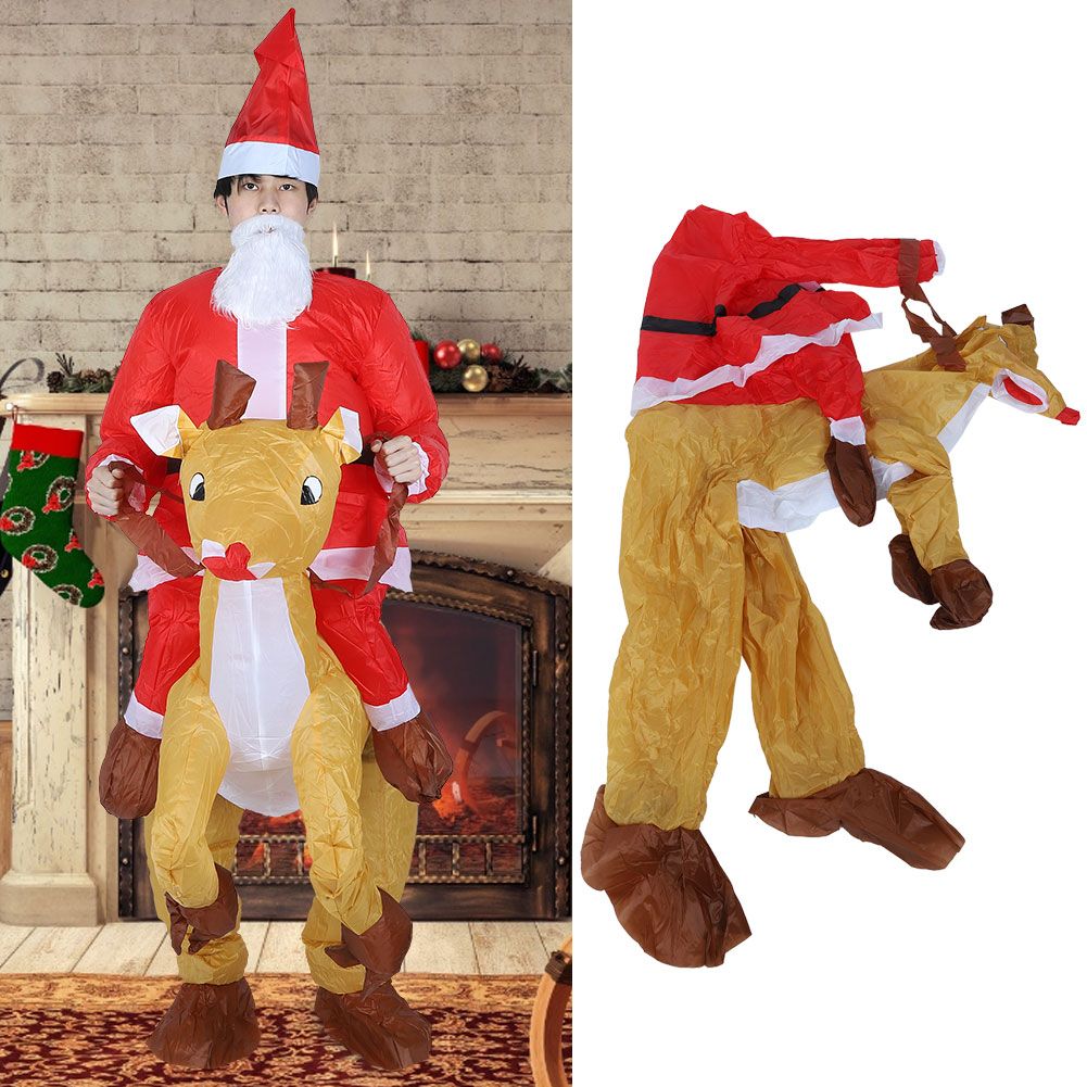 Christmas Santa Claus Cartoon Inflatable Costume for Halloween Festivals Party view 9