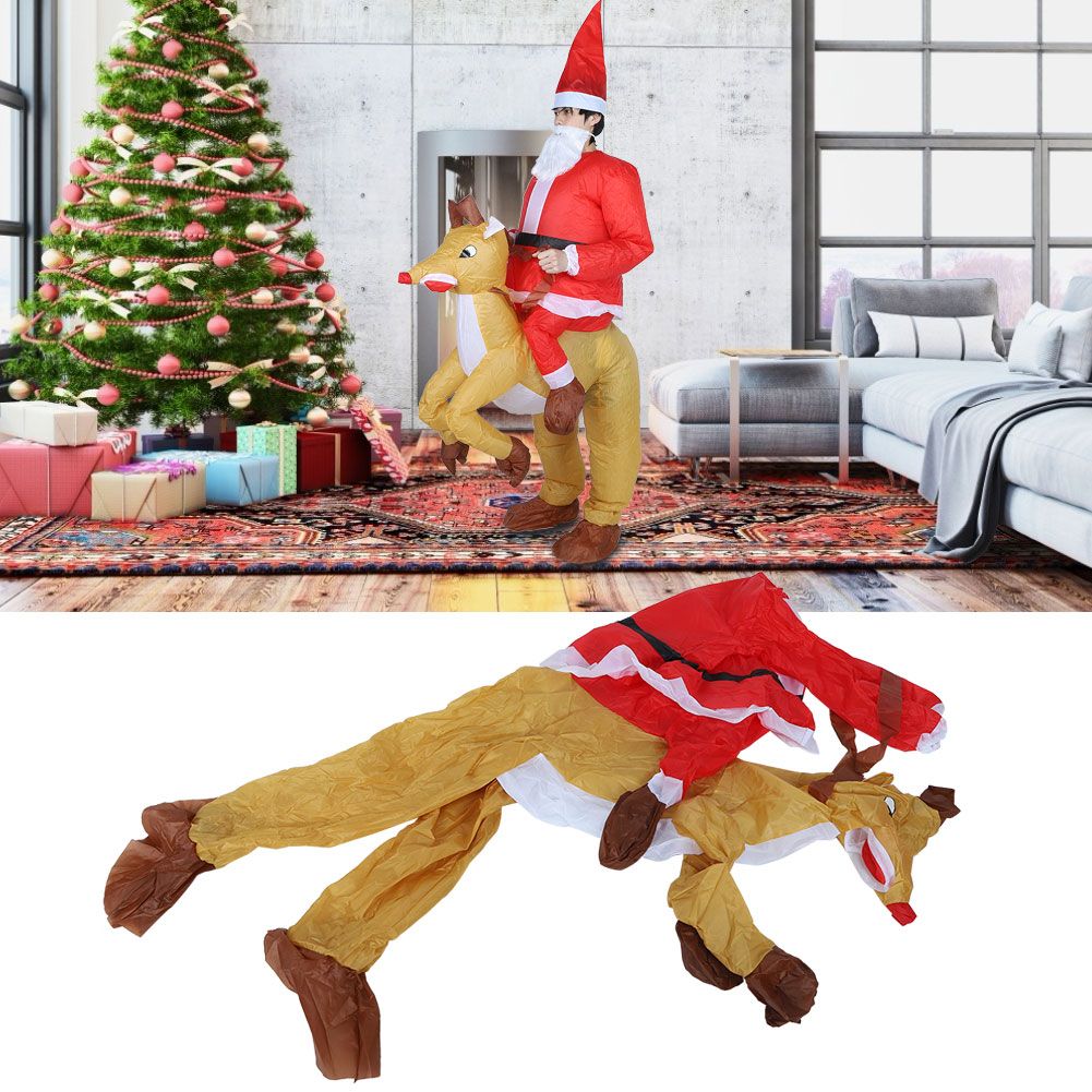 Christmas Santa Claus Cartoon Inflatable Costume for Halloween Festivals Party view 10