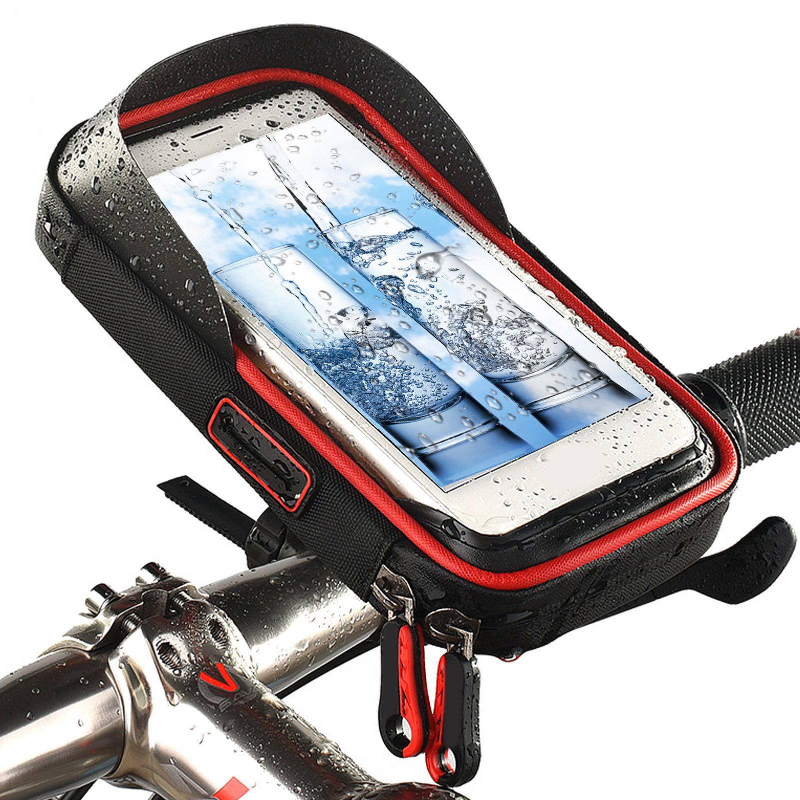 Universal Waterproof Bicycle Front Frame Phone Holder Stand Bag Bike Cycling view 9