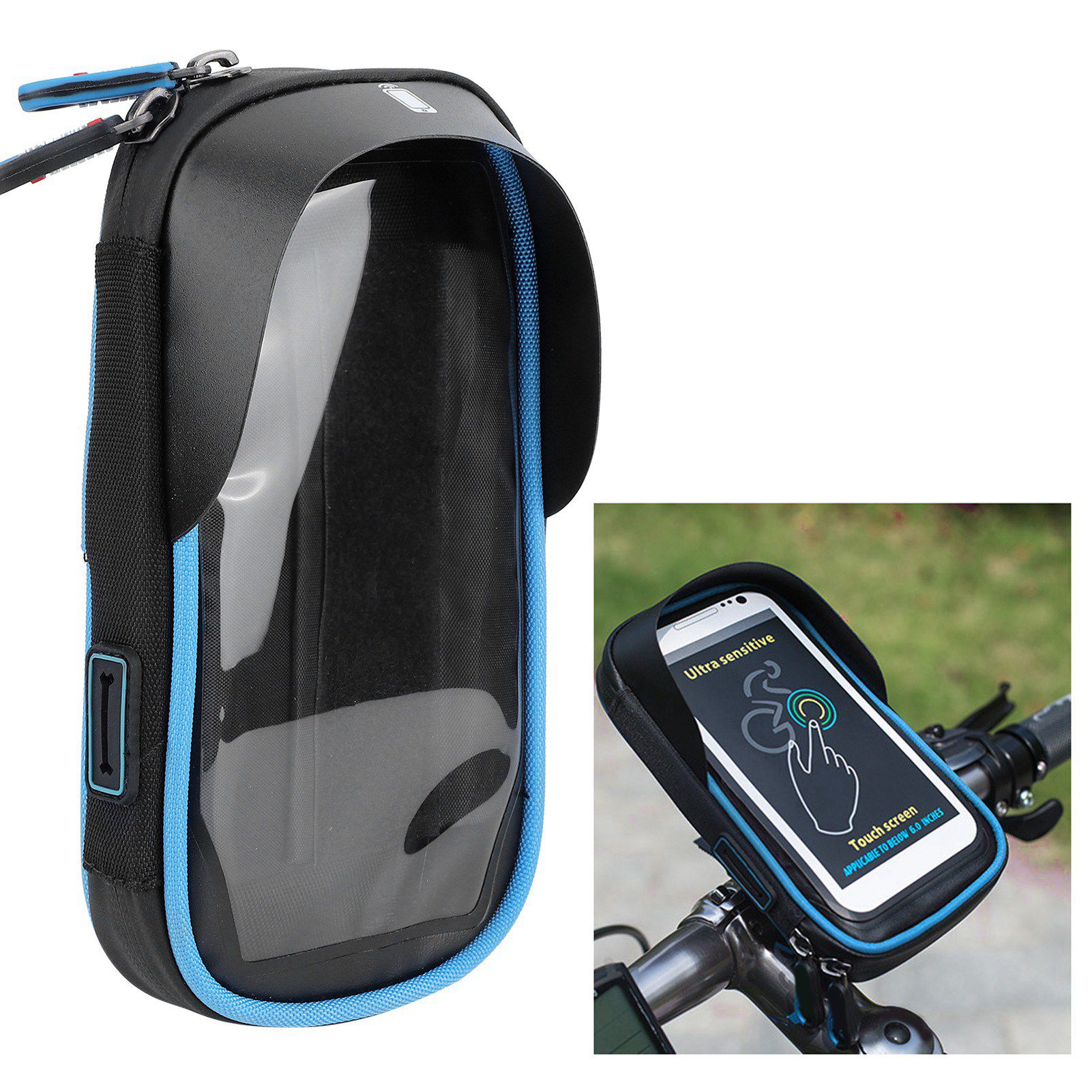 Universal Waterproof Bicycle Front Frame Phone Holder Stand Bag Bike Cycling view 10