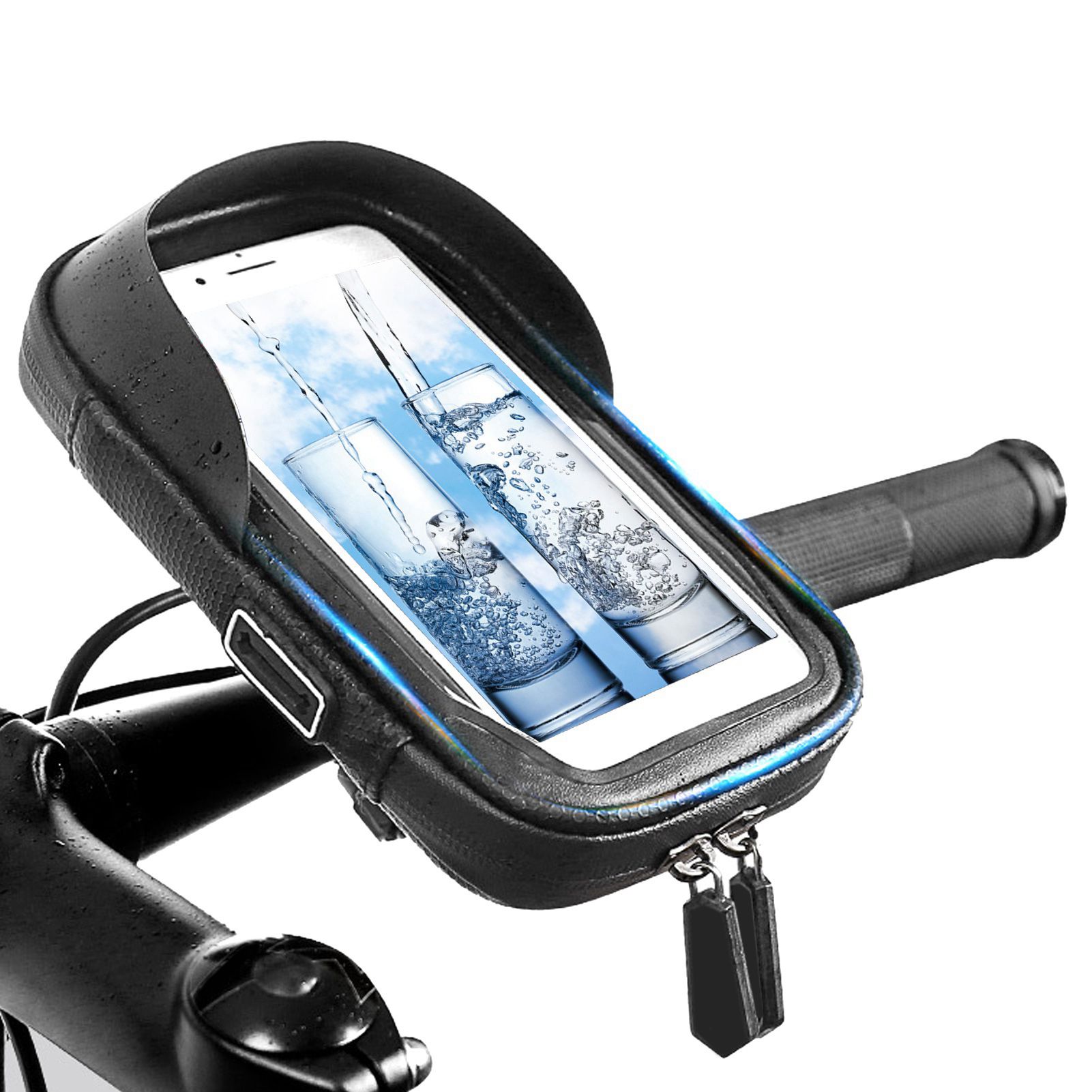 Universal Waterproof Bicycle Front Frame Phone Holder Stand Bag Bike Cycling view 9