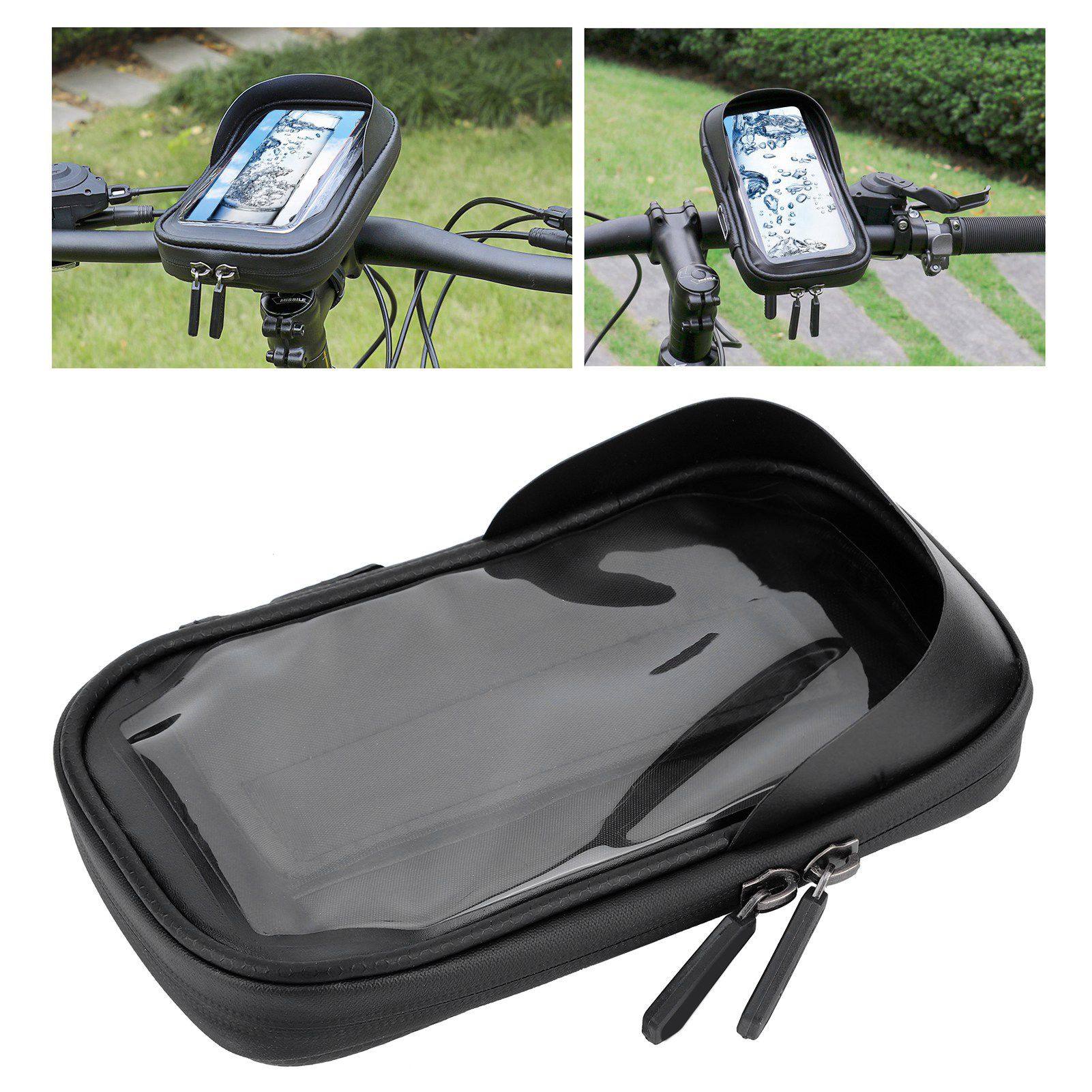 Universal Waterproof Bicycle Front Frame Phone Holder Stand Bag Bike Cycling view 10