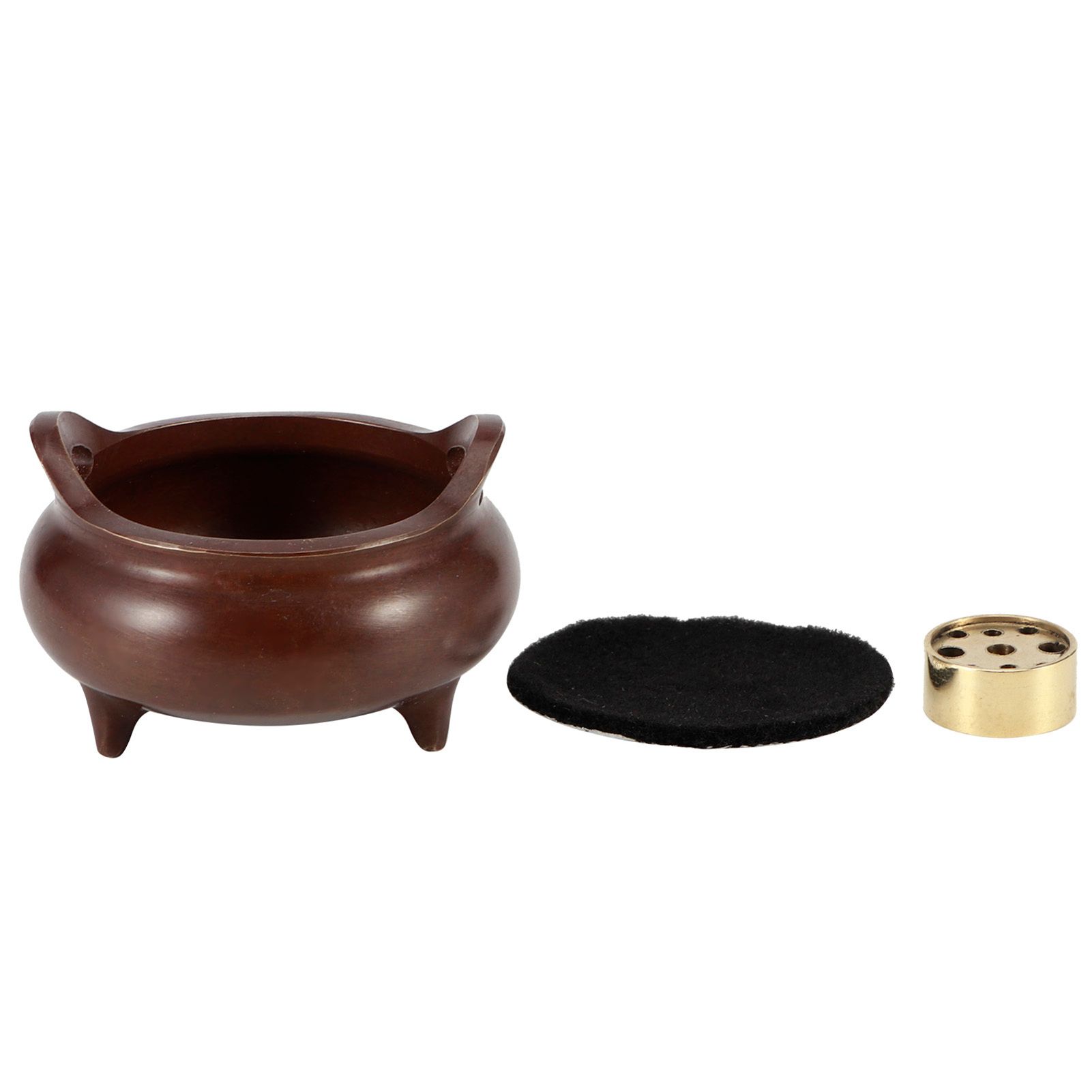 Fine Copper Incense Burner Holders with Three Legs Household Crafts Buddhist view 2