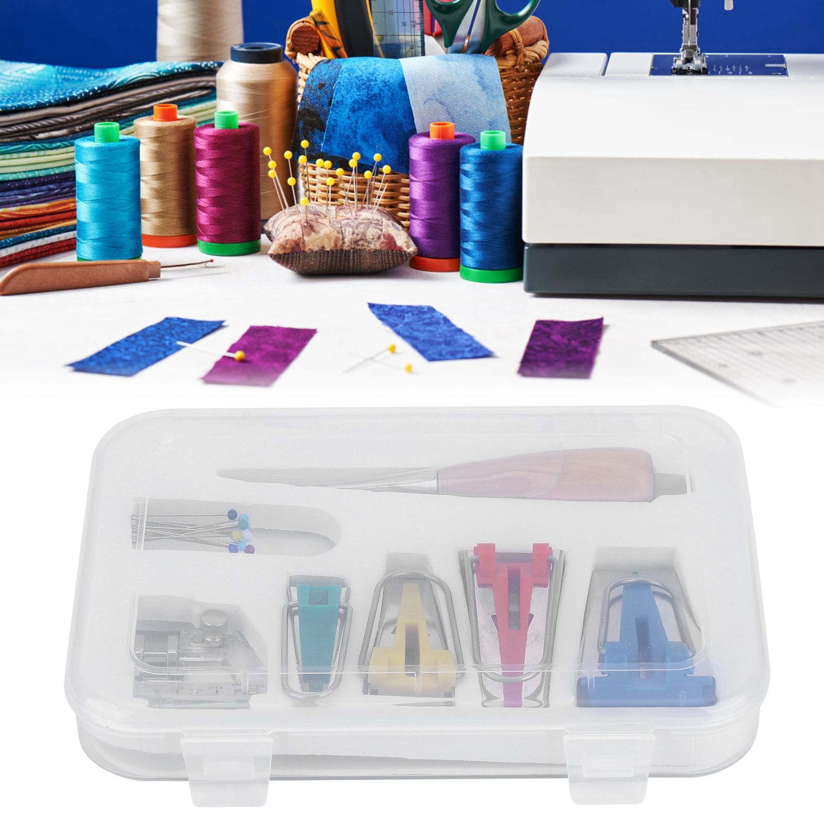 Multifunction Fabric Bias Tape Maker Set DIY Splicing Sewing Quilting Binding view 9