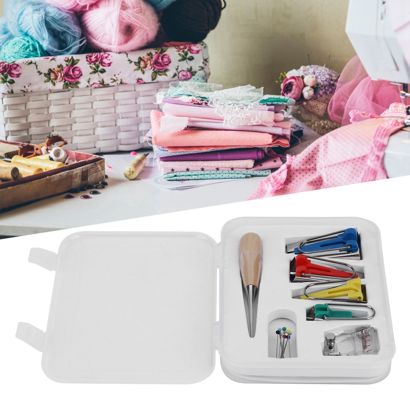 Multifunction Fabric Bias Tape Maker Set DIY Splicing Sewing Quilting Binding view 10