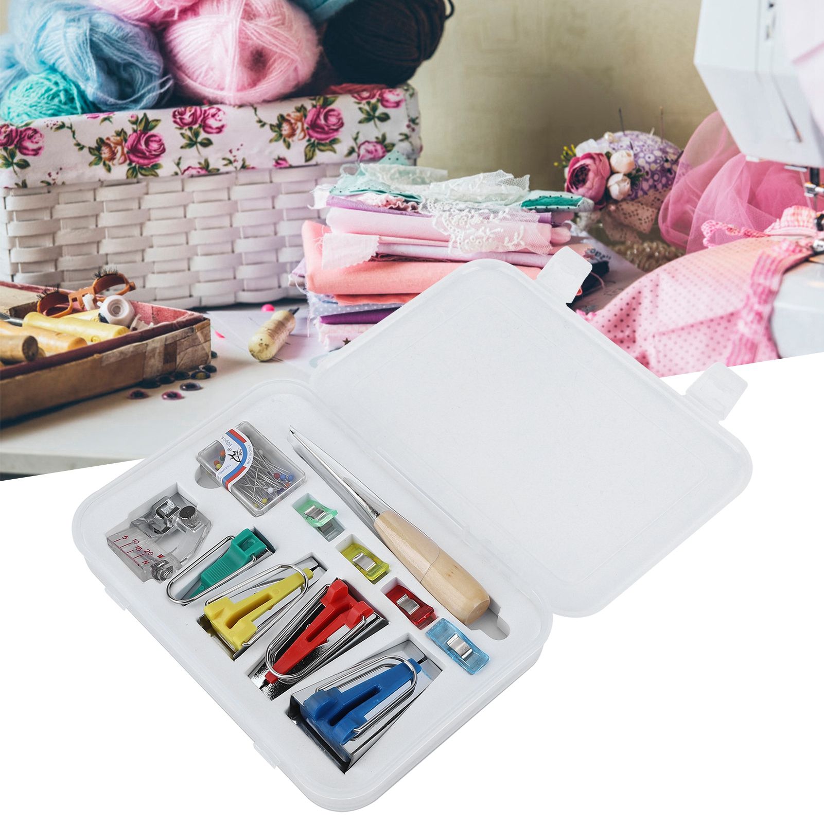 Multifunction Fabric Bias Tape Maker Set DIY Splicing Sewing Quilting Binding view 10